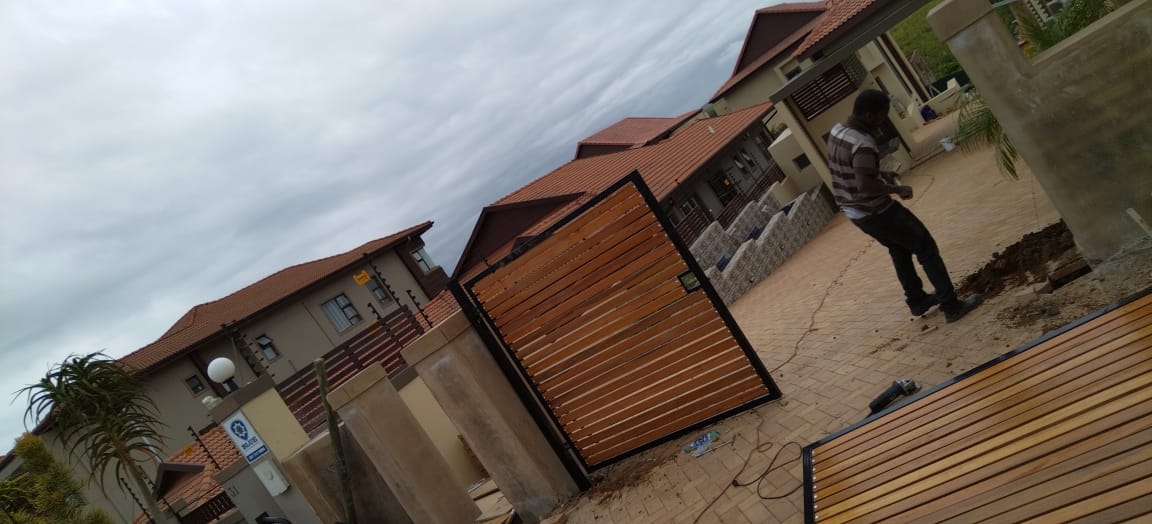 Steel frame and balau wood gate